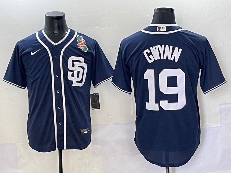 Men 2025 San Diego Padres #19 Gwynn Blue Game Nike MLB Jersey style 26->san diego padres->MLB Jersey